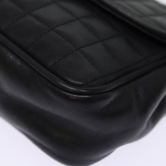 CELINE Chain Shoulder Bag Leather Black Auth 75054 - Picture 15 of 16